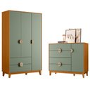 Ver imagem 1 de Guarda Roupa e Cômoda Sapateira Cambará Cinamomo Sálvia