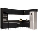 Ver imagem 1 de Armário de Cozinha Modulada de Canto 8 Peças CP08 Balcão com Tampo Preto - Lumil Lumil Móveis