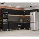 Ver imagem 2 de Armário de Cozinha Modulada de Canto 8 Peças CP08 Balcão com Tampo Preto - Lumil Lumil Móveis