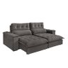 Sofá Retrátil e Reclinável Molas Ensacadas 4 Lugares Madri Evidence Suede Cinza - 1