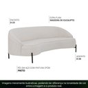 Ver imagem 3 de Sofá Orgânico 03 Lugares 180cm Porto Pés Preto Linho Off White - Nexta Casa