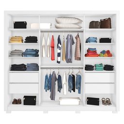 Guarda Roupa Casal Premier 2 Portas Deslizantes Branco Absoluto - Zanzini Móveis - 3 Guarda Roupa Casal Premier 2 Portas Deslizantes Branco Absoluto - Zanzini Móveis - 3