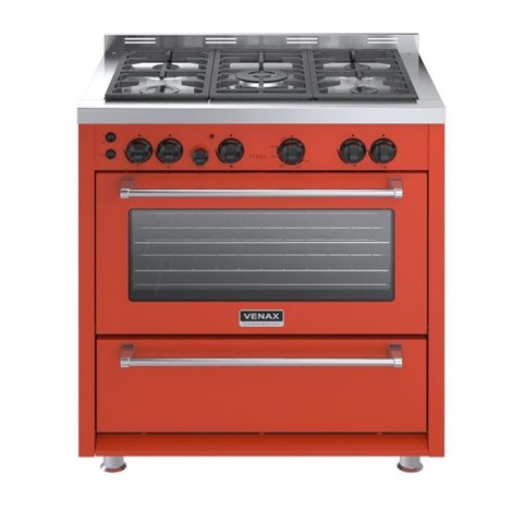 Fogao 5 Bocas Venax Temis Vermelho Gas Glp 127 V