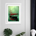 Ver imagem 2 de Quadro Decorativo Barco de Flores 60x48cm:moldura Preta