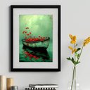 Ver imagem 1 de Quadro Decorativo Barco de Flores 60x48cm:moldura Preta