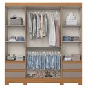Ver imagem 2 de Guarda-roupa Casal 04 Portas 04 Gavetas B383 Cinamomo Avelã - Henn - Briz