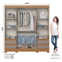 Ver imagem 3 de Guarda-roupa Casal 04 Portas 04 Gavetas B383 Cinamomo Avelã - Henn - Briz