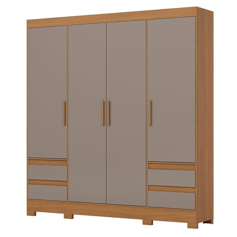 Guarda-roupa Casal 04 Portas 04 Gavetas B383 Cinamomo Avelã - Henn