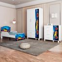 Ver imagem 2 de Quarto Infantil 3 Peças com Mini Cama MDF Livia Azul Decmade