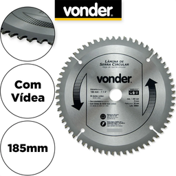 Lamina para Serra Circular Vídea Disco de Corte 185mm Vonder Serra Bancada para Corte Alumínio Ferro - 5