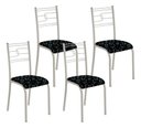 Ver imagem 1 de Kit 4 Cadeiras Paraty Corino Preto Lirio Tubo Champanhe