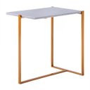 Ver imagem 1 de Mesa de Apoio T 40cm Aço Dourado / Mármore Branco - Gran Belo