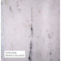 Mesa de Apoio T 40cm Aço Dourado / Mármore Branco - Gran Belo - 4 Mesa de Apoio T 40cm Aço Dourado / Mármore Branco - Gran Belo - 4