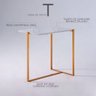 Mesa de Apoio T 40cm Aço Dourado / Mármore Branco - Gran Belo - 3