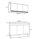 Ver imagem 4 de Armário e Balcão Gabinete de Pia com Tampo 120cm 3 Portas Manu Preto - AJL Móveis