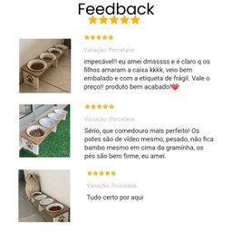 Comedouro Elevado Quadruplo Linear Cachorro Pet Mdf - Porcelana - 6