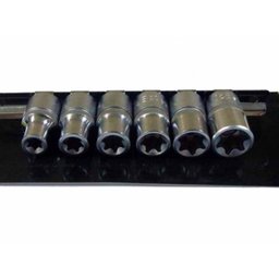 Jogo De Soquetes Torx Fêmea 1/2 Aço Cr-V 6 Peças E10 A E20 6tb Eda - 2