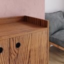 Ver imagem 4 de Aparador Buffet Wood 3 Portas Cantinho Café Prateleira Organizadora Pés Palito Retrô - Freijó - Rpm