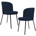 Ver imagem 1 de Kit 2 Cadeiras Sala de Jantar Estofada Gavi L02 Suede Azul Marinho - Lyam Decor