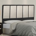 Ver imagem 1 de Cabeceira Cama Box King 195cm Suede Preto e Bege