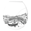 Ver imagem 1 de Assento Tampa Bellart para Vaso Sanitário Oval Almofadado Decorado Veneza Branco Durín
