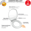 Ver imagem 2 de Assento Tampa Bellart para Vaso Sanitário Oval Almofadado Decorado Veneza Branco Durín