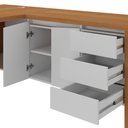Ver imagem 6 de Mesa para Escritório em L 180x190cm 2 Portas e 3 Gavetas Unik A02 Freijó Branco - Lyam Decor