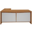 Ver imagem 3 de Mesa para Escritório em L 180x190cm 2 Portas e 3 Gavetas Unik A02 Freijó Branco - Lyam Decor