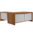 Ver imagem 1 de Mesa para Escritório em L 180x190cm 2 Portas e 3 Gavetas Unik A02 Freijó Branco - Lyam Decor
