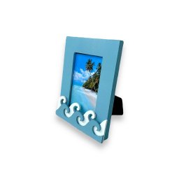 Porta Retrato Ondas Azul Claro para Fotos 10x15cm - 4