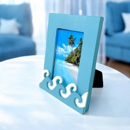 Porta Retrato Ondas Azul Claro para Fotos 10x15cm - 2