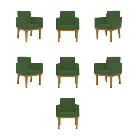 Kit 07 Poltronas Decorativa Reforçada - Balaqui Decor Verde