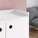 Ver imagem 4 de Aparador Buffet Wood Prime 3 Portas Cantinho Café Prateleira Organizadora Pés Palito Retrô - Branco