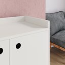 Ver imagem 4 de Aparador Buffet Wood 3 Portas Cantinho Café Prateleira Organizadora Pés Palito Retrô - Off White