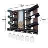 Adega Madeira MDF De Parede Para Garrafas Vinhos Decoração Porta Rolhas e Porta Taças Tabaco Fosco - 2