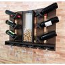 Adega Madeira MDF De Parede Para Garrafas Vinhos Decoração Porta Rolhas e Porta Taças Tabaco Fosco - 1