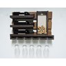 Adega De Parede Suporte Vinhos Garrafas Madeira MDF Porta Taças Bar Barzinho MDF Tabaco Fosco - 3