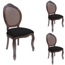 Ver imagem 1 de 3 Cadeira Medalhão Madeira Entalhada com Tela Telinha Palhinha Poltrona Natural Provençal Indiana de