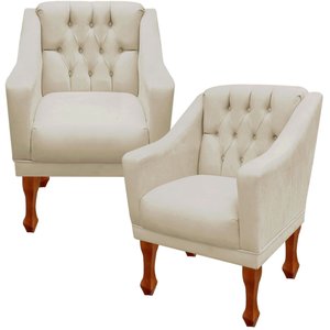 Kit 2 Poltrona Decorativa Para Sala Quarto Recepção Clinica Cadeira de Escritório Grécia Nanda Decor