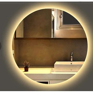 Espelho Redondo Led 80cm com Luz Quente para Sala Lyo 110v