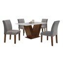 Ver imagem 2 de Conjunto Sala de Jantar Mesa Tampo MDF 4 Cadeiras Espanha Yescasa