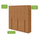 Ver imagem 4 de Guarda-roupa Casal 100%mdf Alonzo 6 Portas 4gav com Espelho e Pés Amêndoa