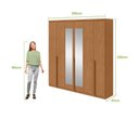 Ver imagem 3 de Guarda-roupa Casal 100%mdf Alonzo 6 Portas 4gav com Espelho e Pés Amêndoa