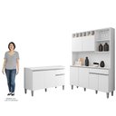 Ver imagem 5 de Cozinha Compacta Alice e Balcão Gabinete Com Tampo Tatiane 120cm Branco - AJL Móveis