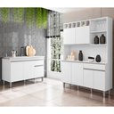 Ver imagem 2 de Cozinha Compacta Alice e Balcão Gabinete Com Tampo Tatiane 120cm Branco - AJL Móveis