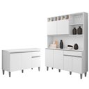 Ver imagem 1 de Cozinha Compacta Alice e Balcão Gabinete Com Tampo Tatiane 120cm Branco - AJL Móveis