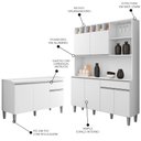 Ver imagem 3 de Cozinha Compacta Alice e Balcão Gabinete Com Tampo Tatiane 120cm Branco - AJL Móveis