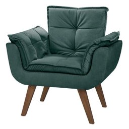Poltrona Decorativa Opala Verde para Sala de Estar Quarto Escritório - 1