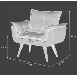 Poltrona Decorativa Opala Verde para Sala de Estar Quarto Escritório - 2