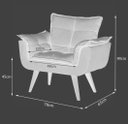 Ver imagem 2 de Poltrona Decorativa Opala Verde para Sala de Estar Quarto Escritório